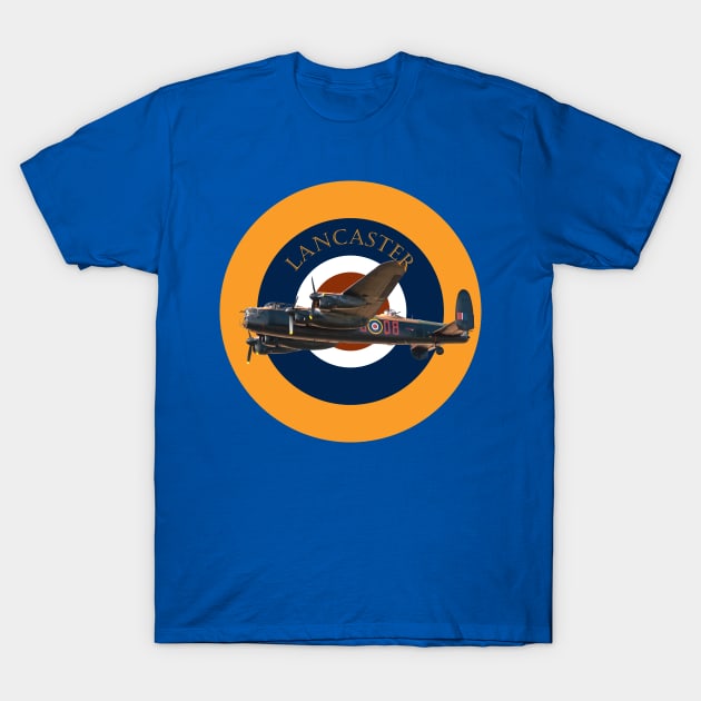 Lancaster Bomber in RAF Roundel T-Shirt by AJ techDesigns